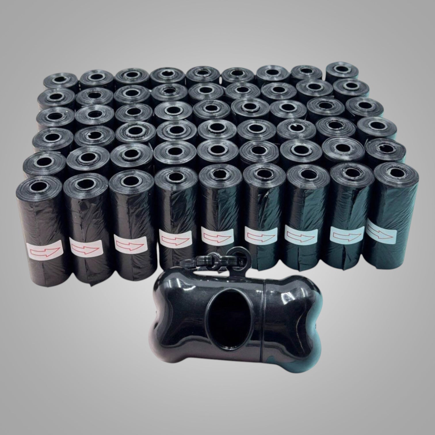 Dog poop bags, heavy duty, leak-proof. 5, 10 or 20 Roll Pack + Dispenser. No mess