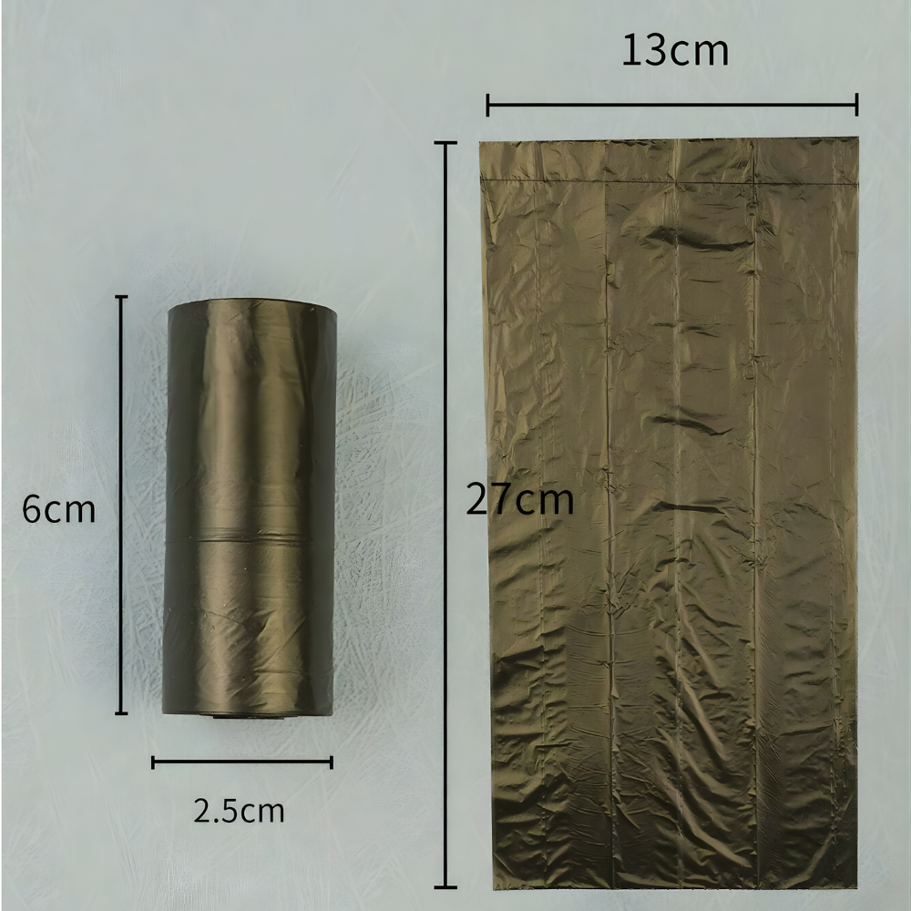 Dog poop bags, heavy duty, leak-proof. 5, 10 or 20 Roll Pack + Dispenser. No mess